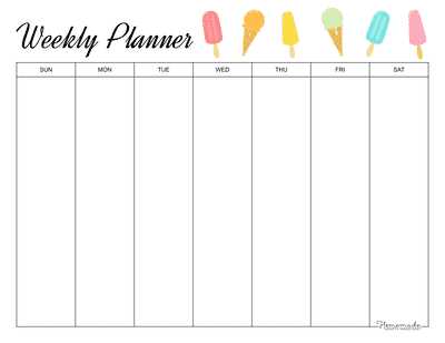 free week at a glance calendar template