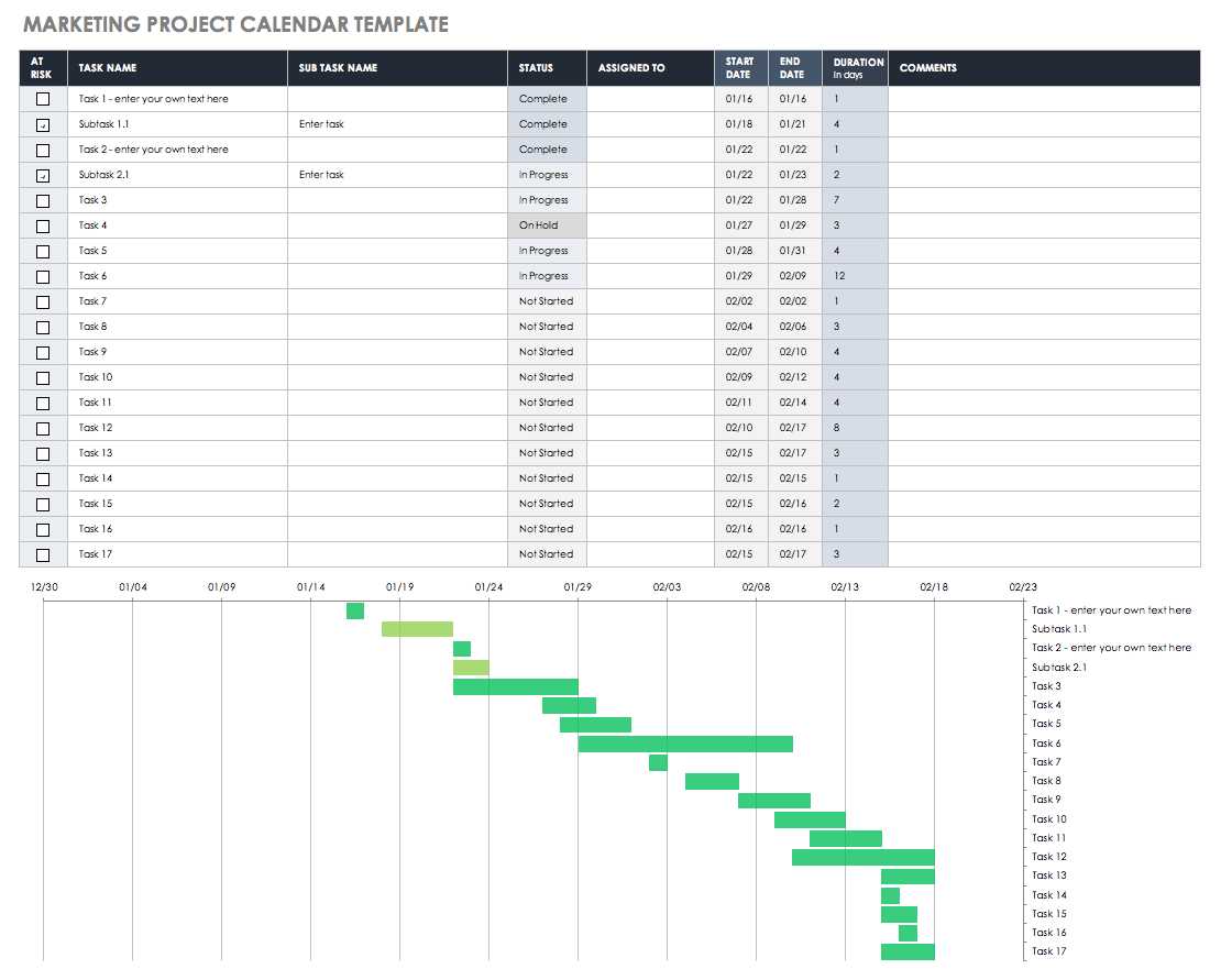 pr calendar template