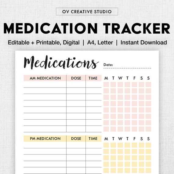 daily medication calendar template