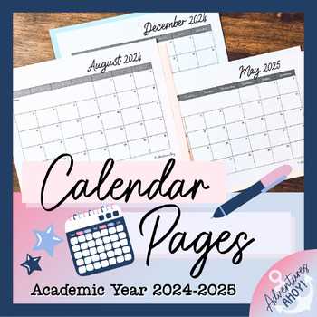 free printable academic calendar templates