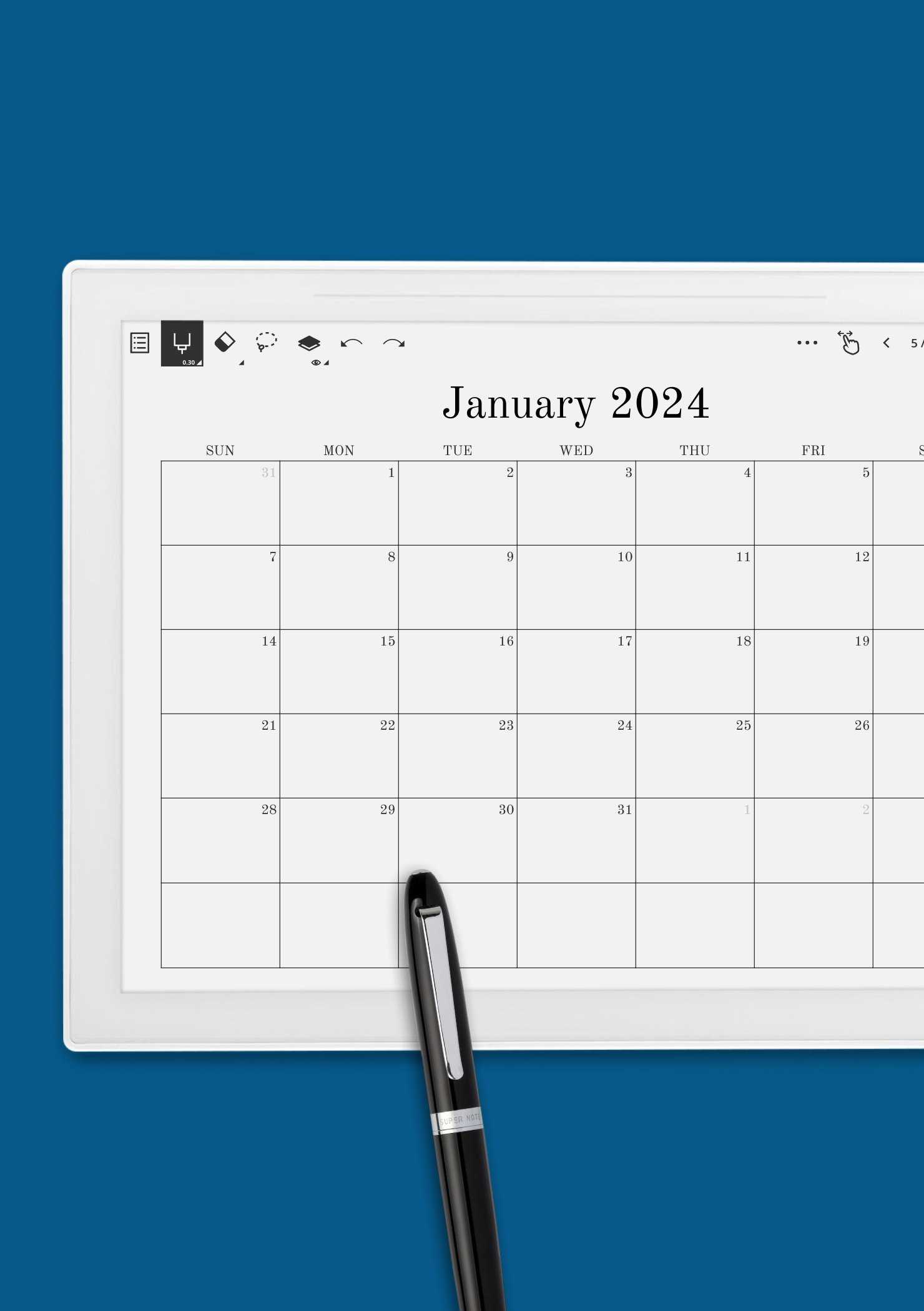 blank 1 month calendar template