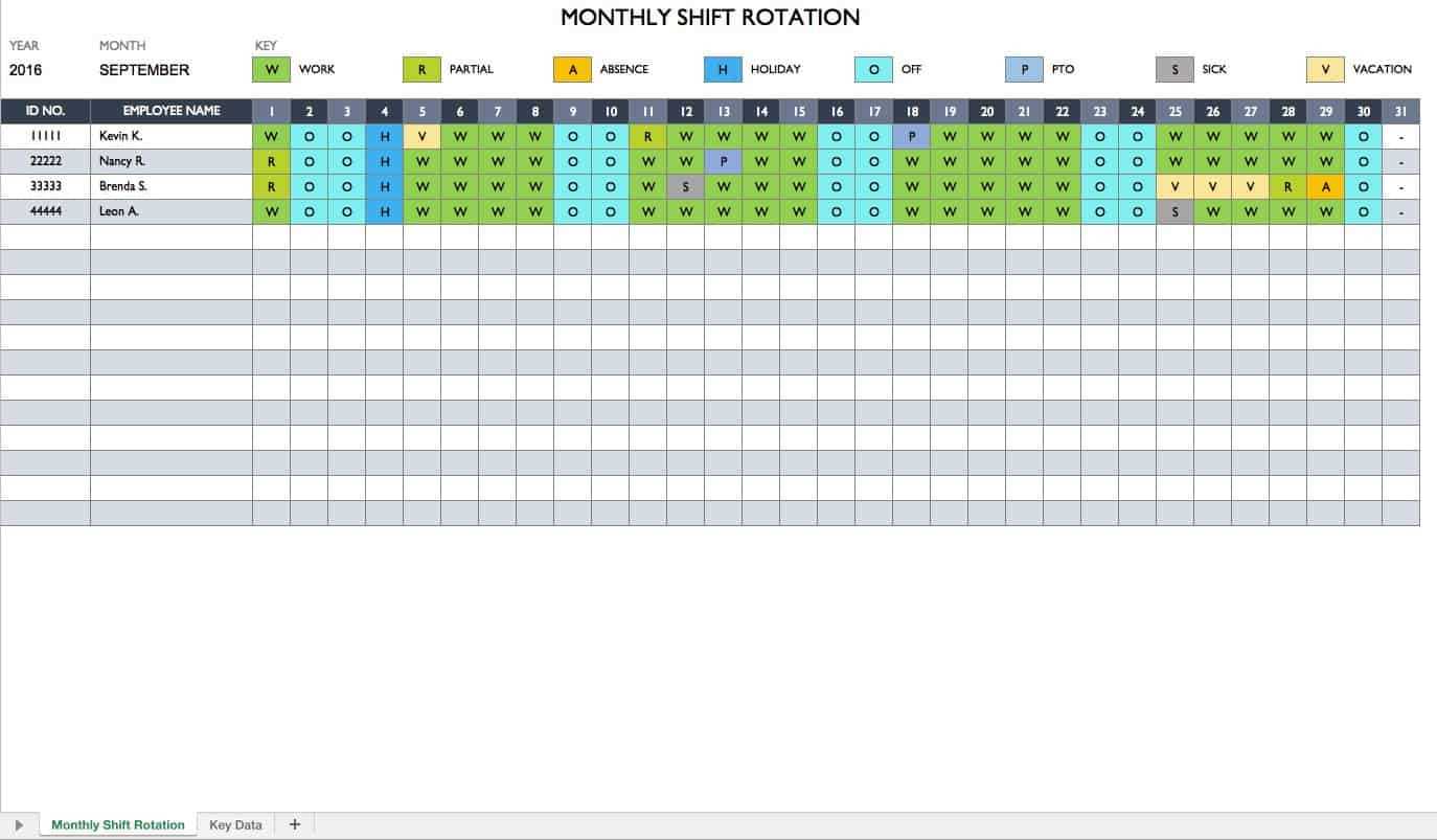 employee scheduling calendar template