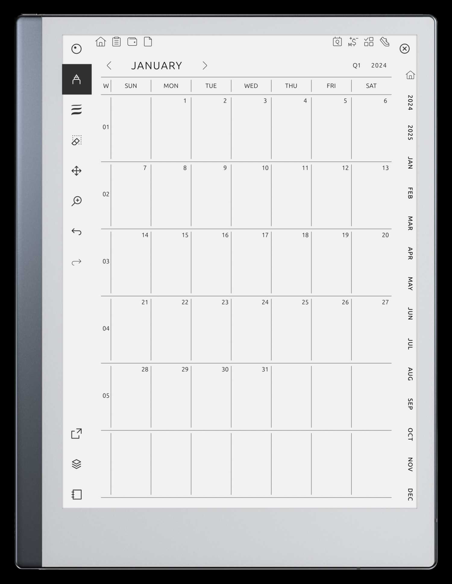 calendar template portrait