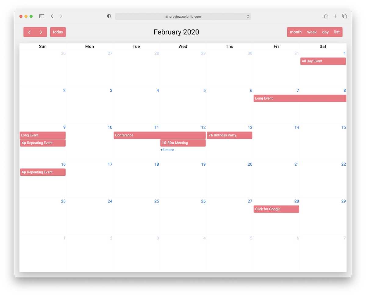 admin calendar template