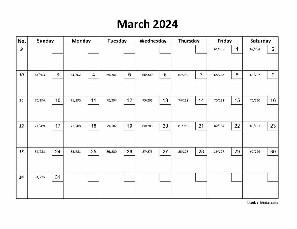 box calendar template