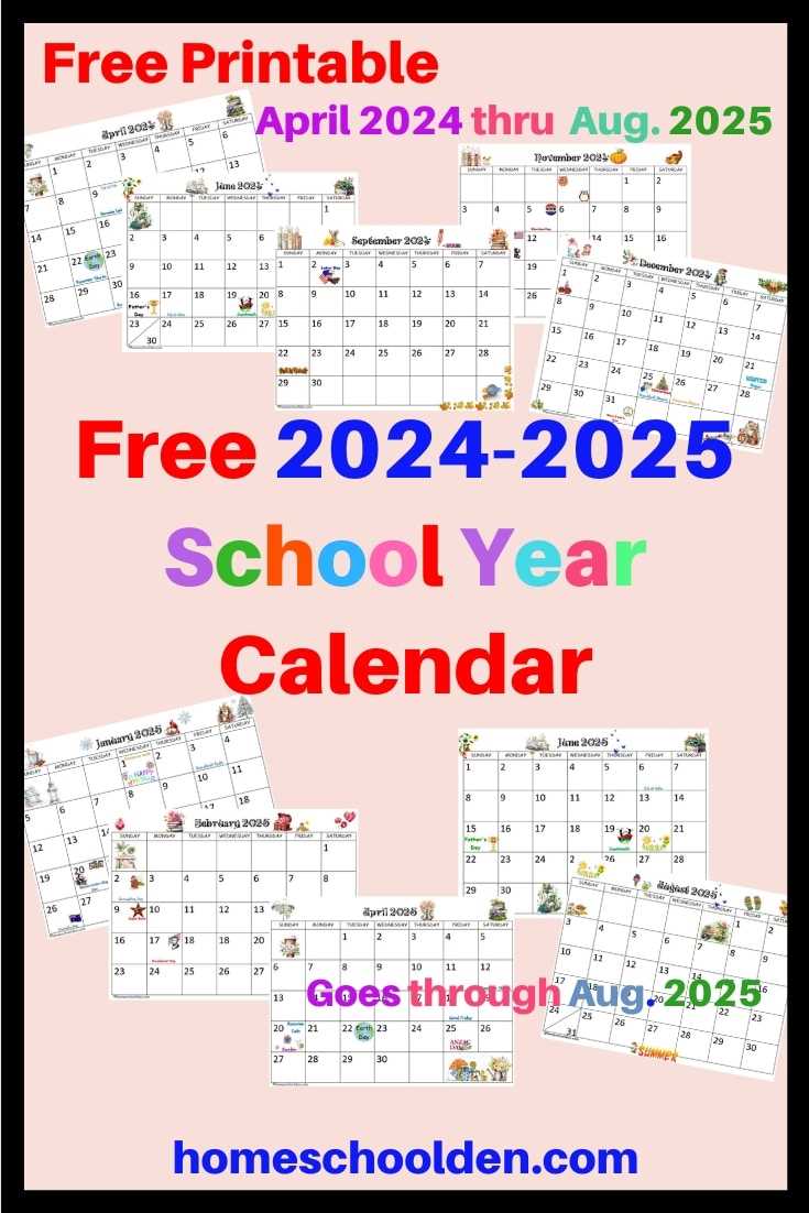 preschool calendar template 2025