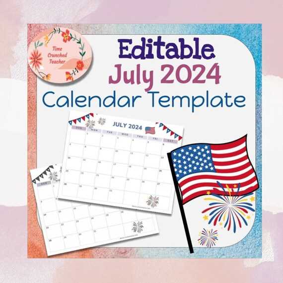 july calendar template printable