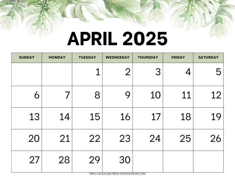 april 2025 calendar template editable