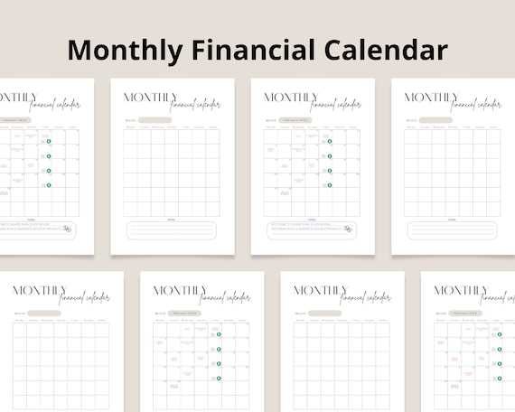 financial calendar template