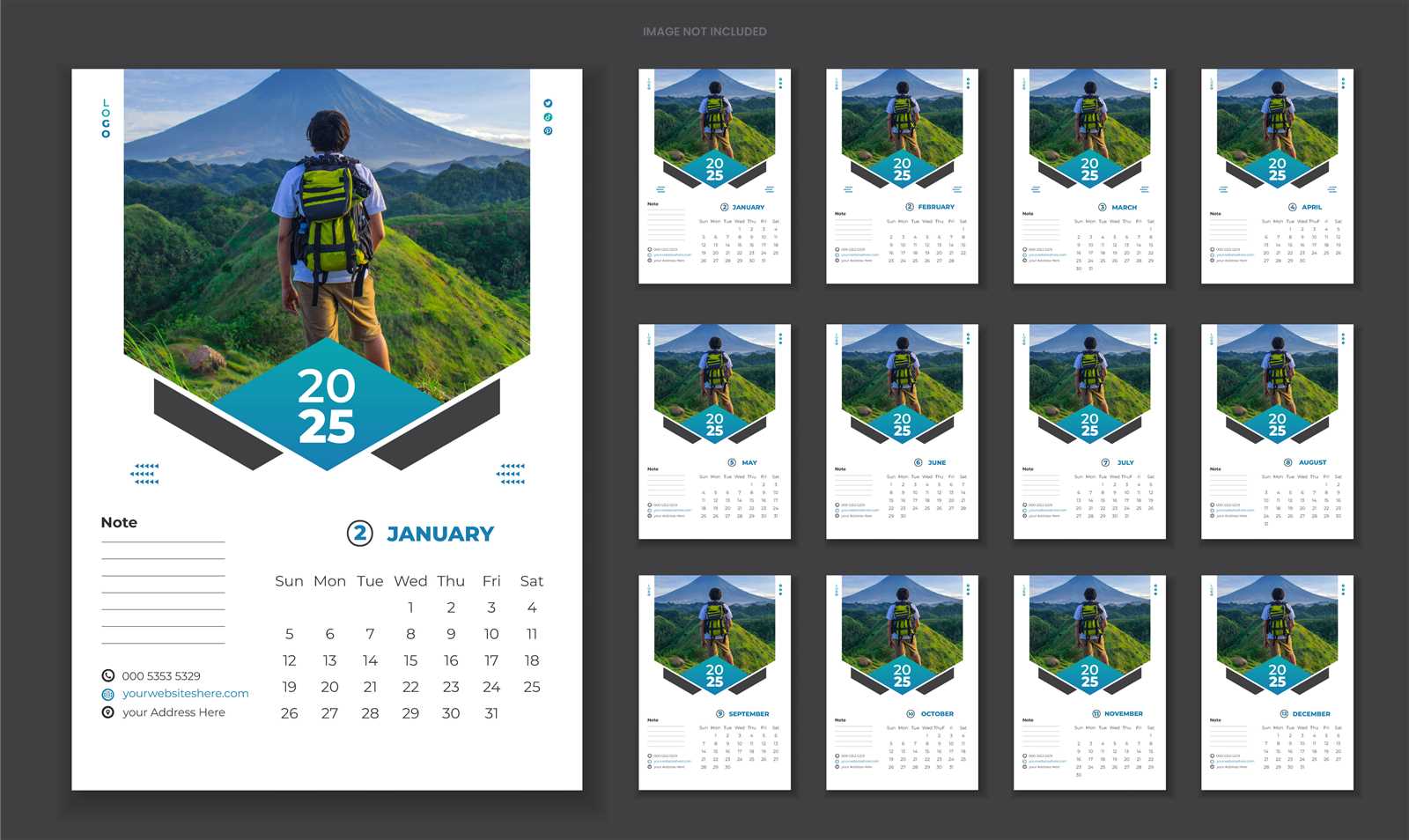 creative calendar template 2025