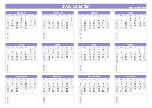 free blank 2025 calendar template