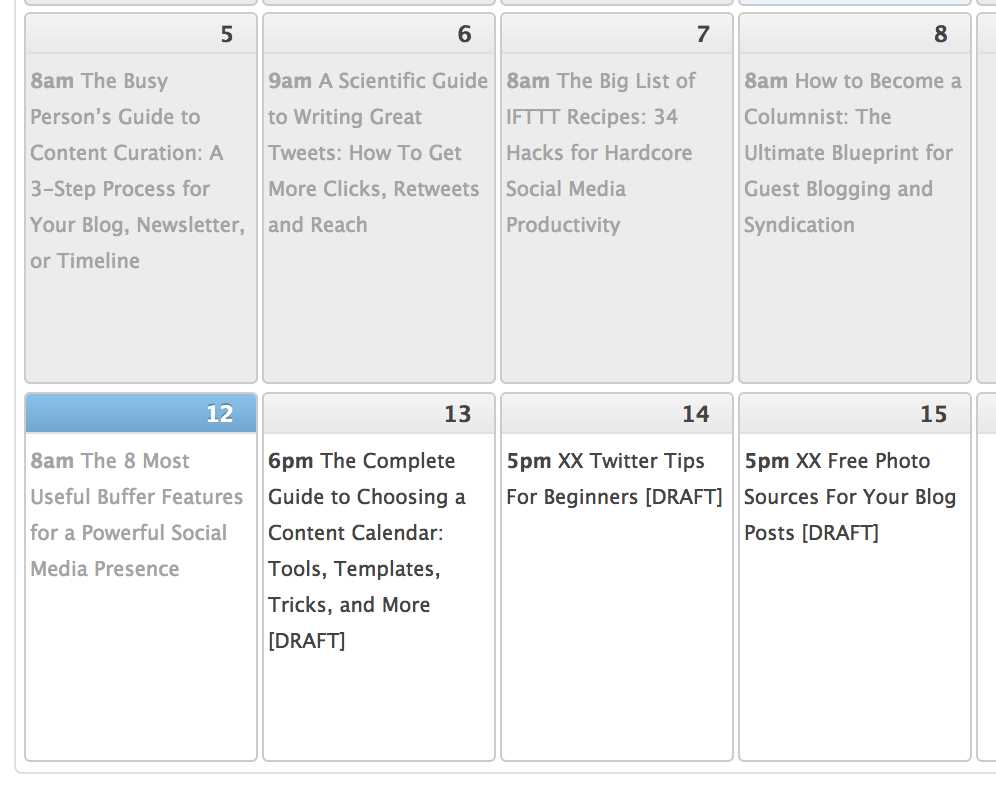 content marketing calendar template hubspot