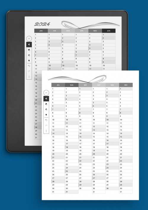 kindle scribe calendar template