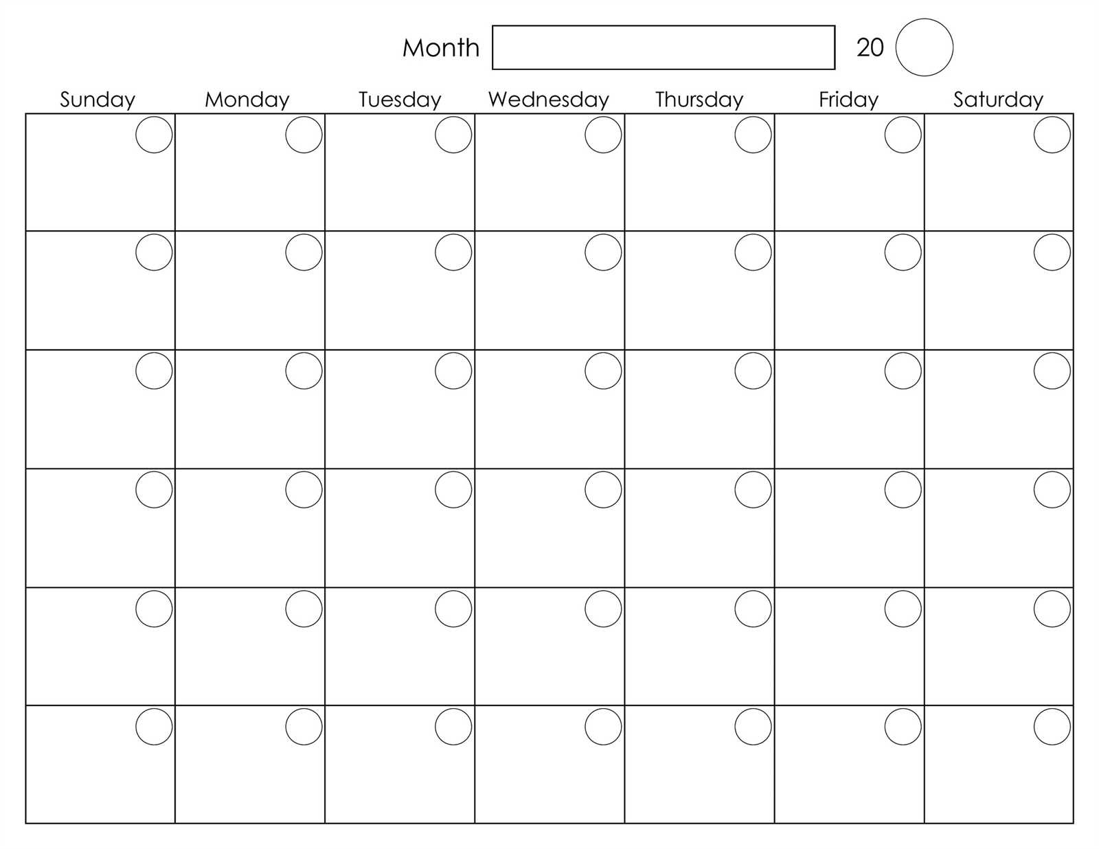 printable blank weekly calendar template