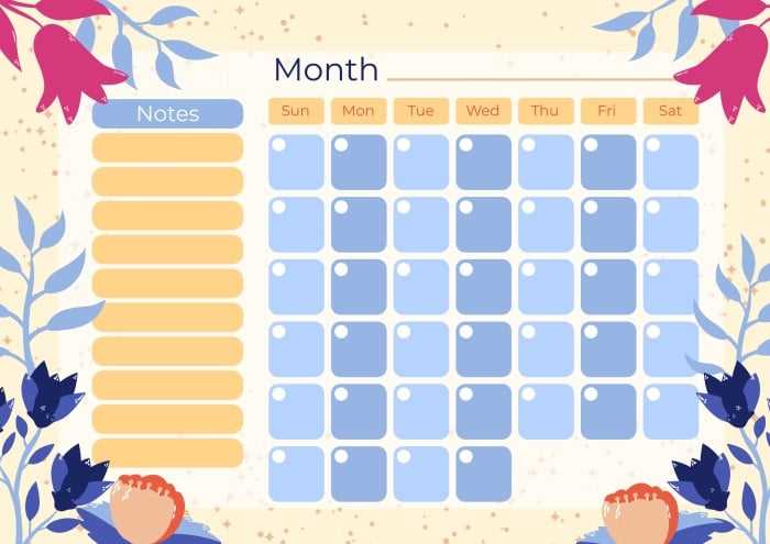 fun monthly calendar template