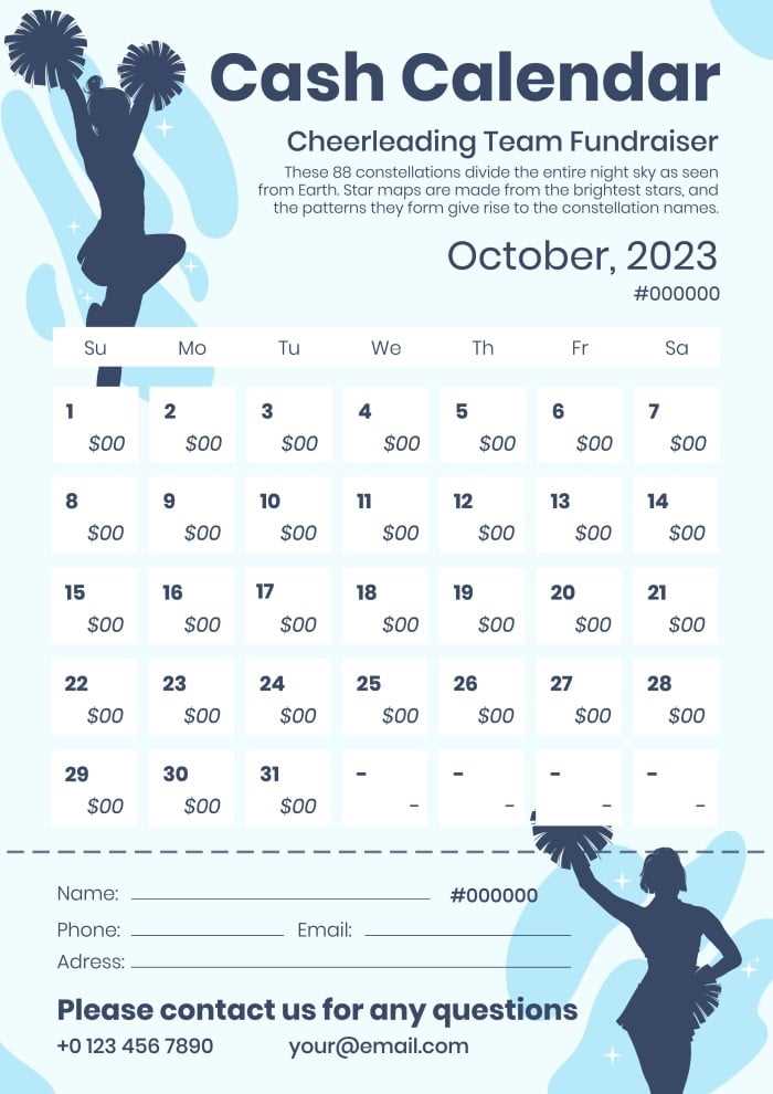 fundraiser editable free calendar raffle template