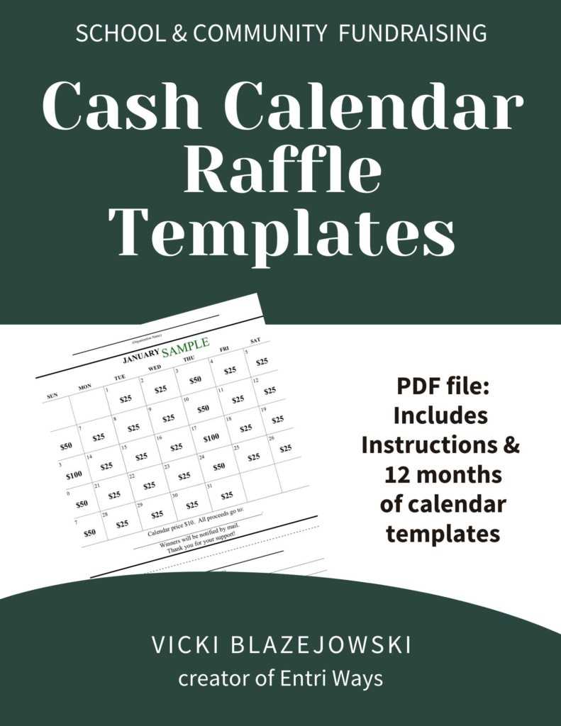 fundraising lottery calendar template