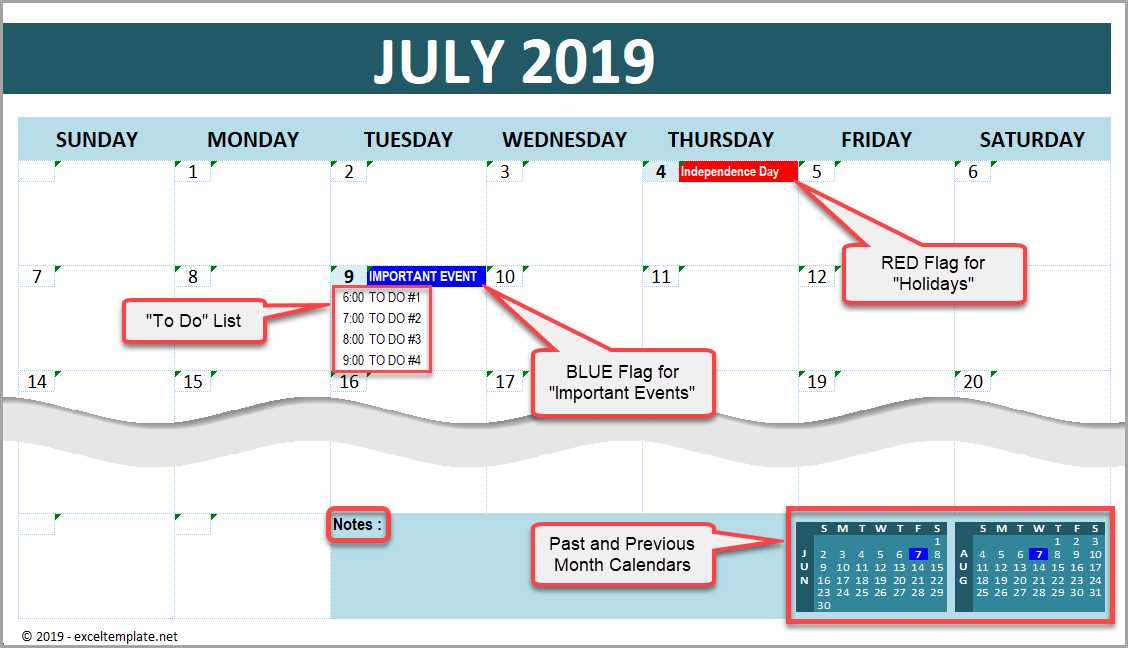 yearly event calendar template