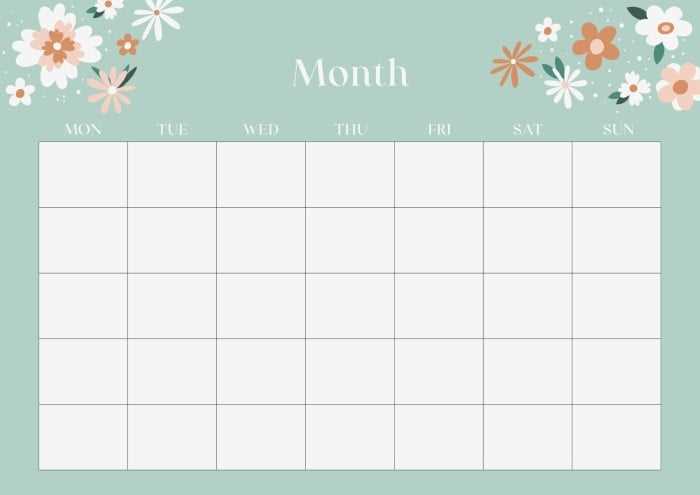 customizable blank calendar template