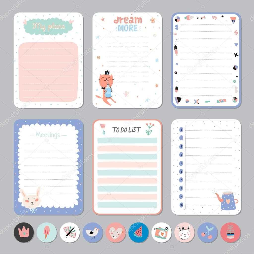 weekly calendar template cute