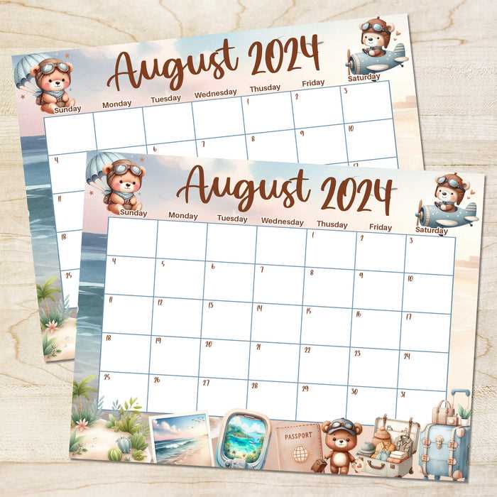 themed calendar template