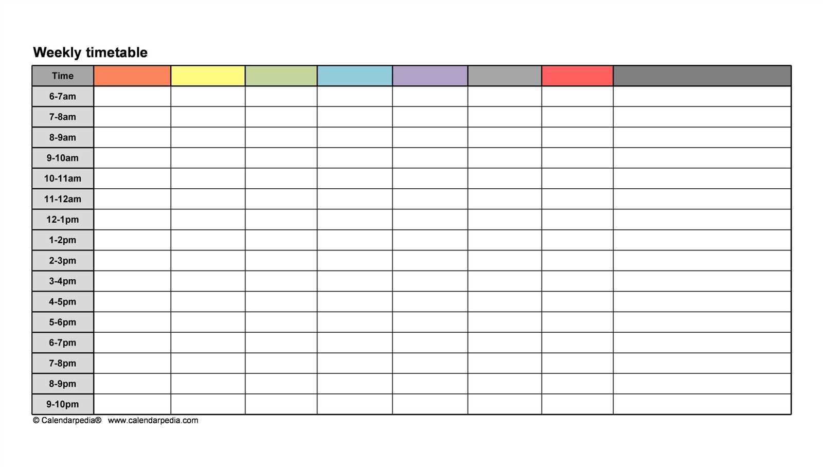 weekly meeting calendar template