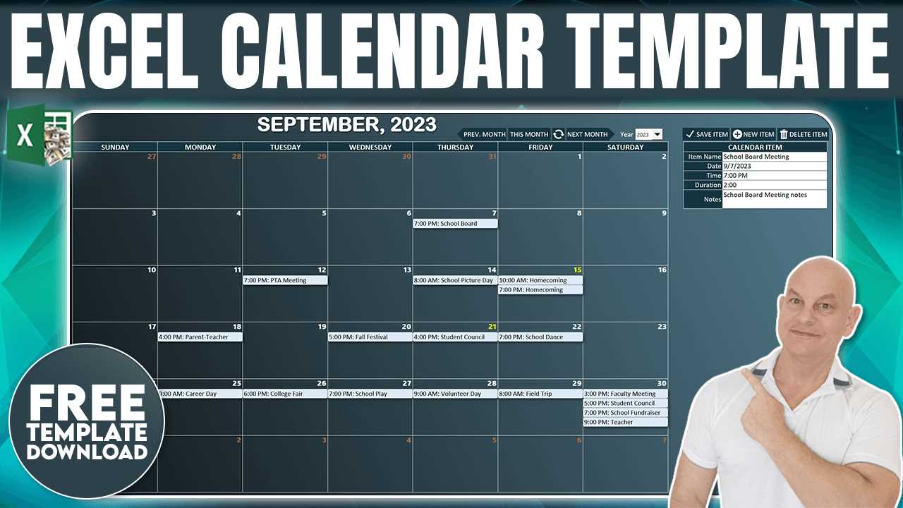 xls calendar template