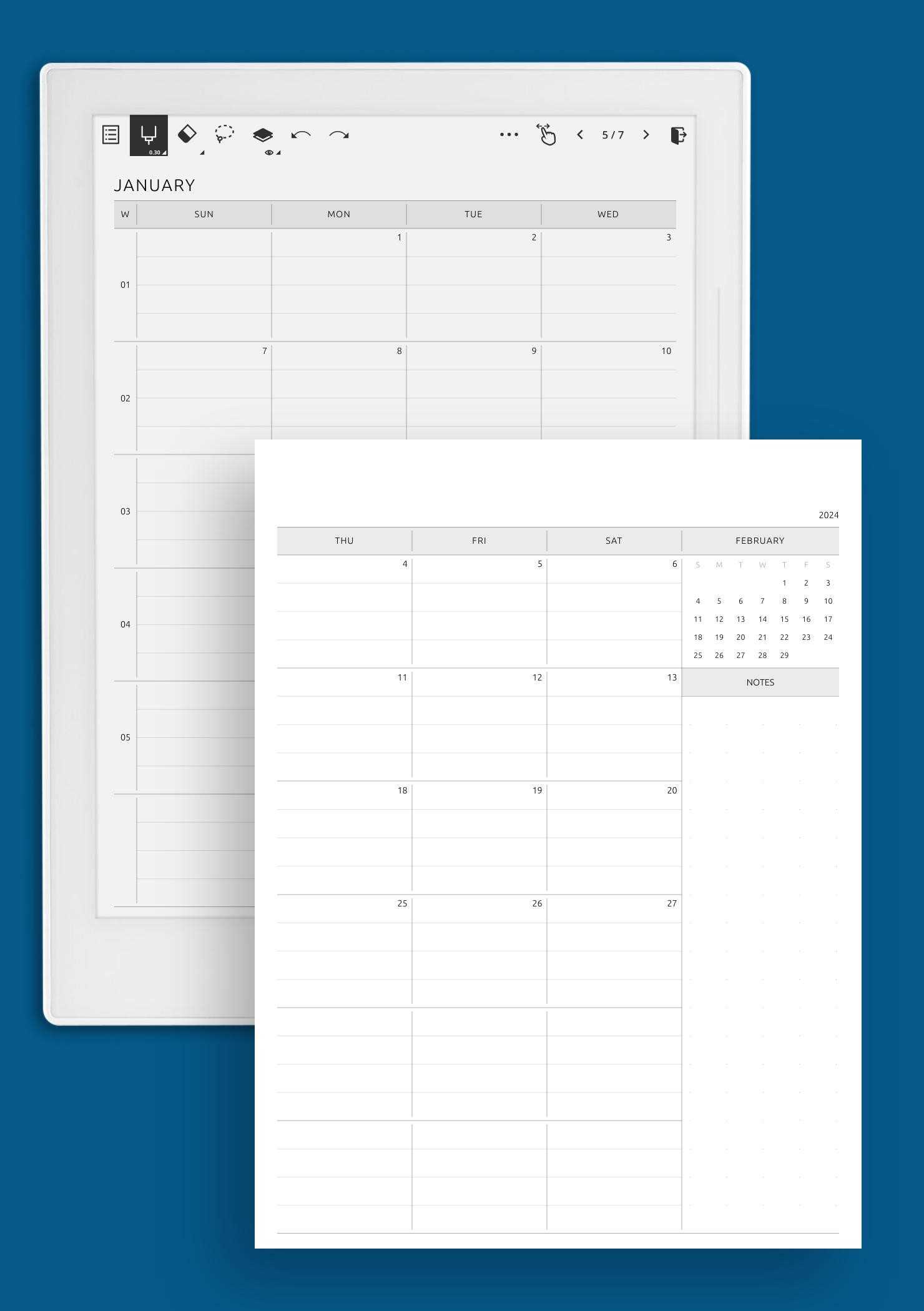 free 2 page monthly calendar template