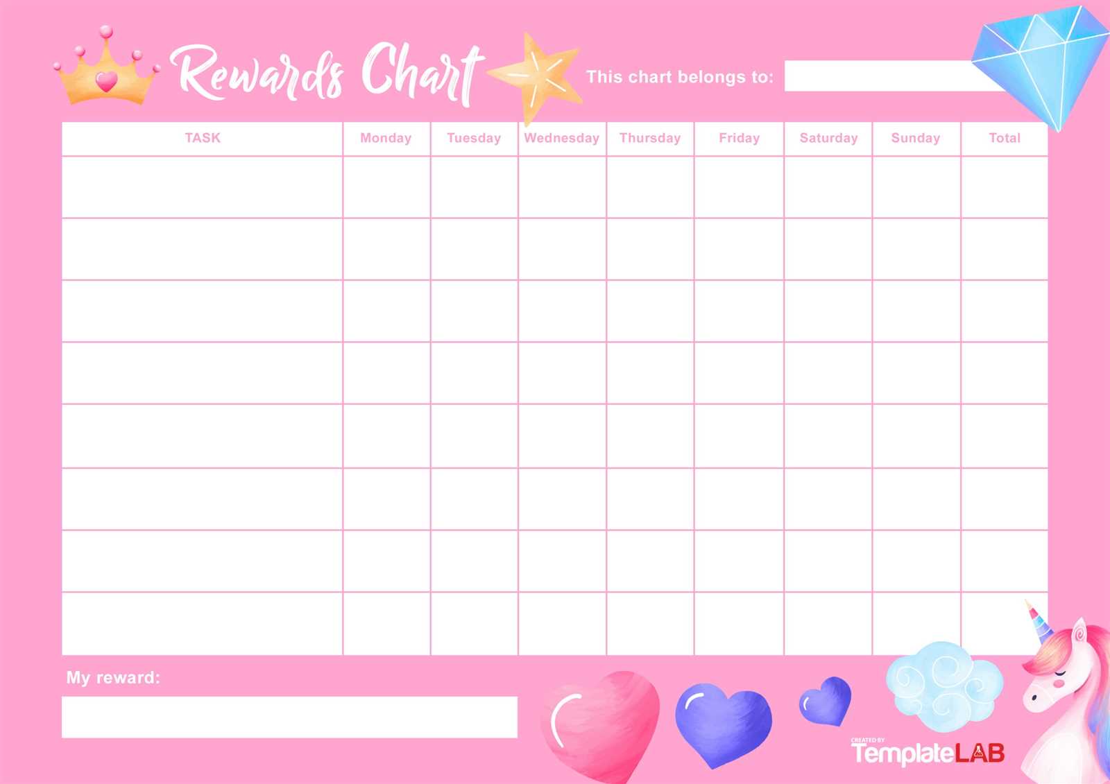 reward calendar template