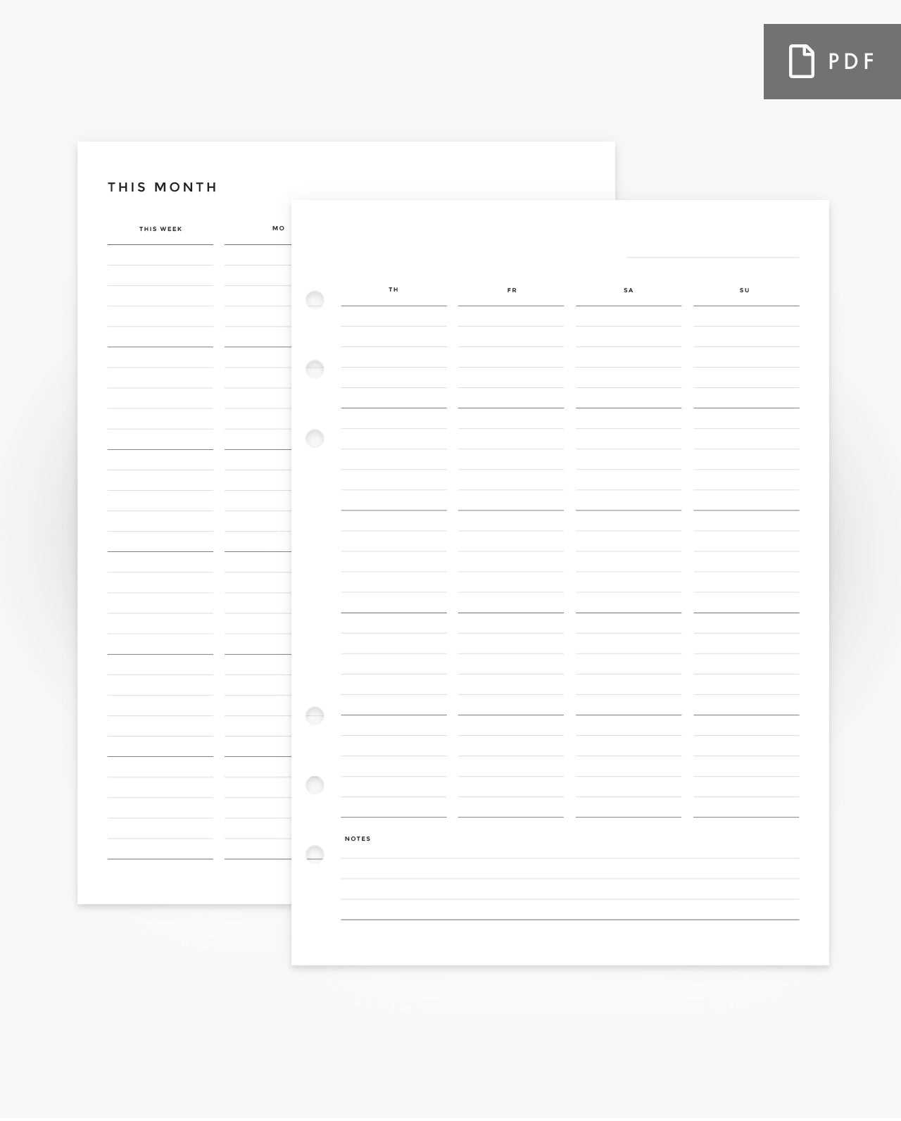 free printable lined monthly calendar templates