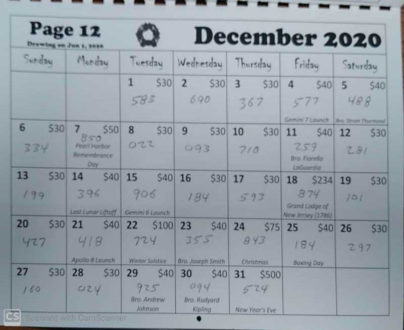 free calendar raffle template