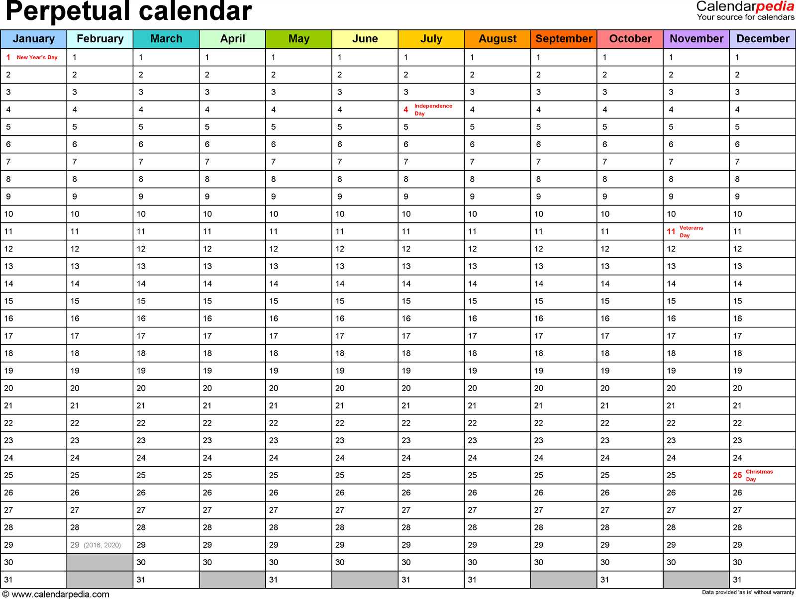 prt calendar template