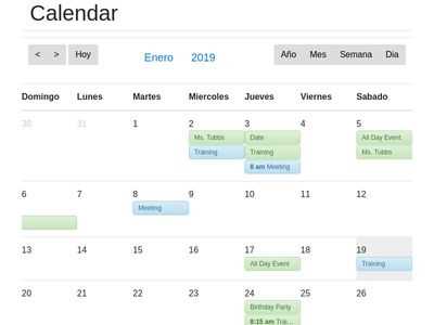 bootstrap event calendar template