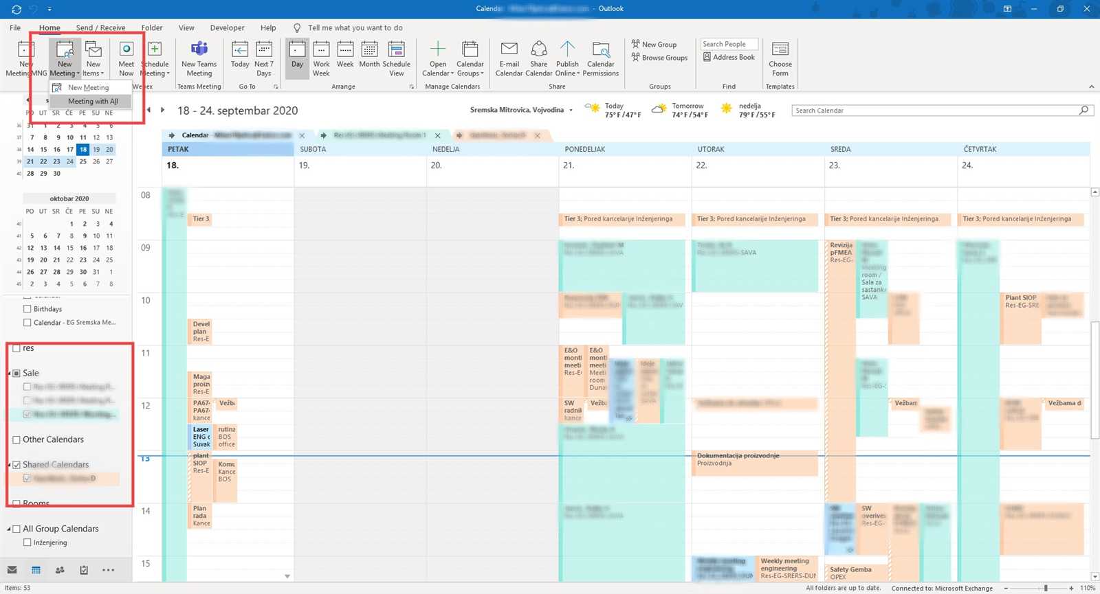 outlook calendar meeting template