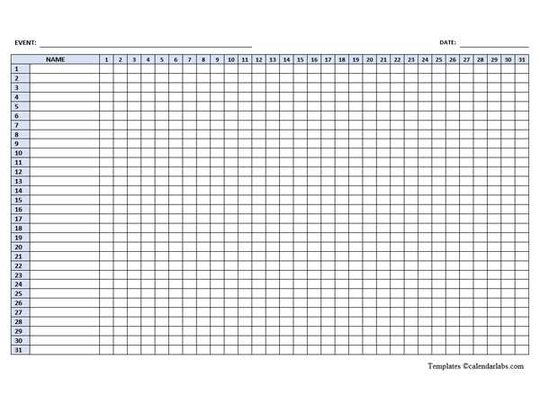 2025 attendance calendar template