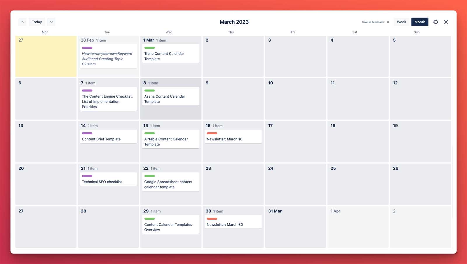 calendar template that can be filled in