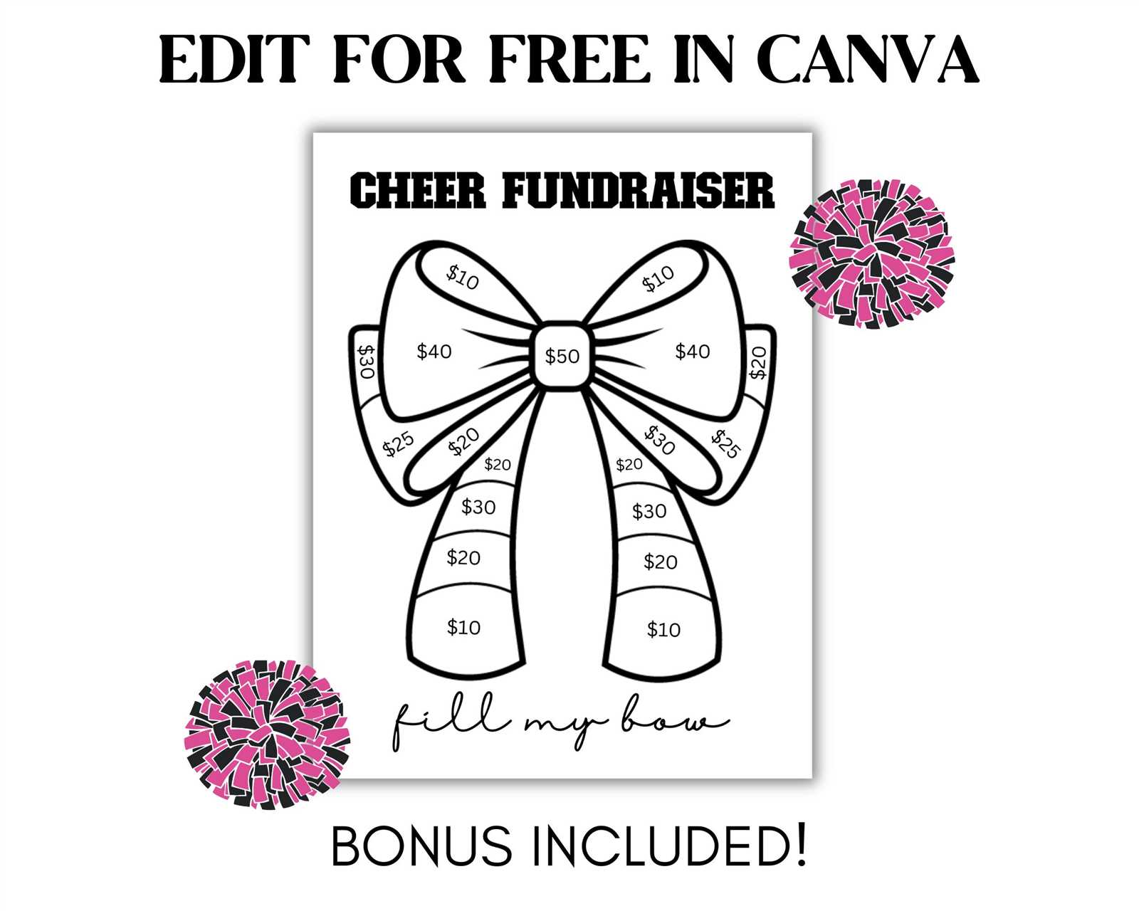 free cheer calendar fundraiser template