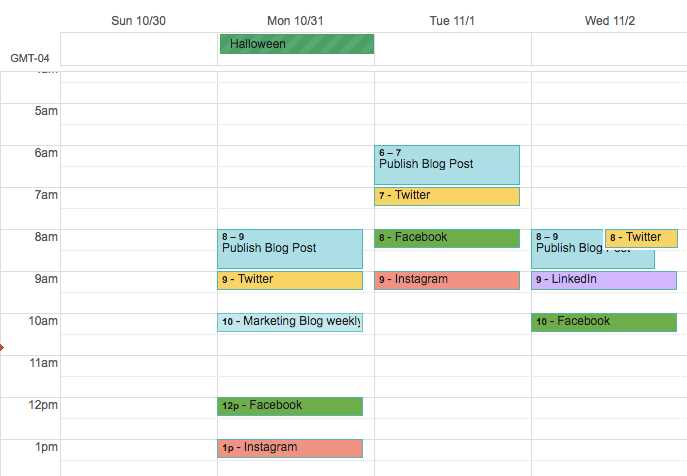 hubspot social media content calendar template