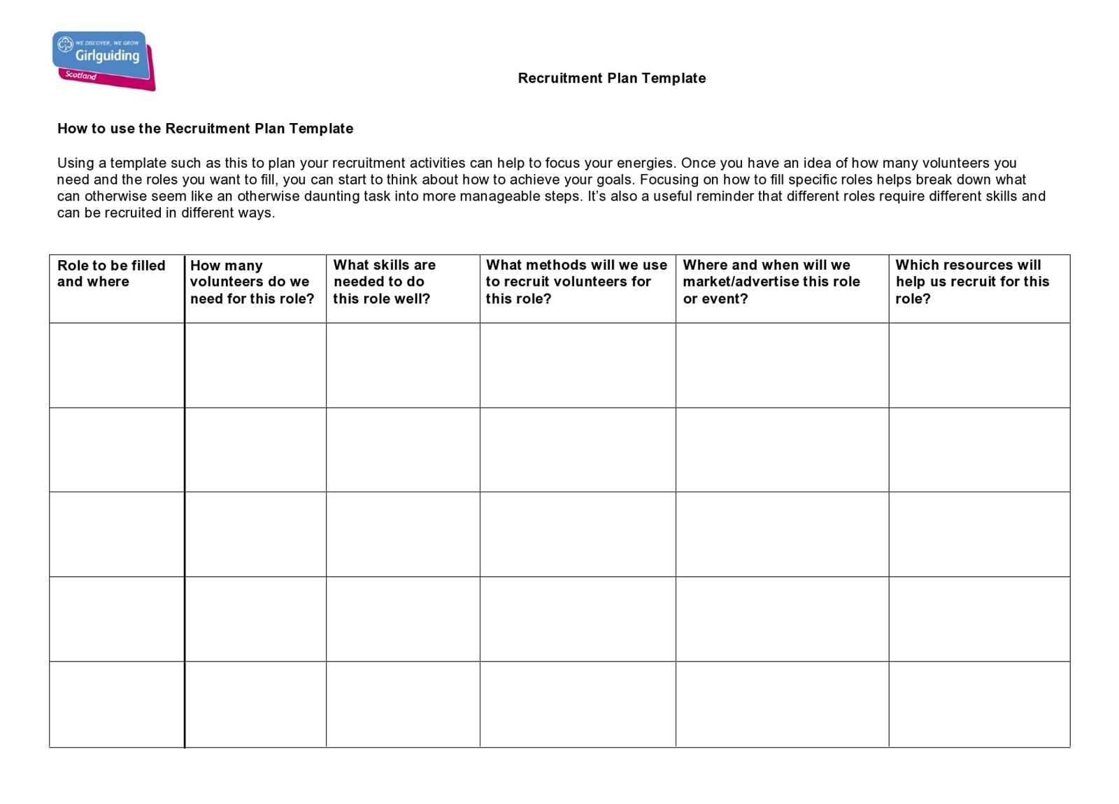 recruitment calendar template