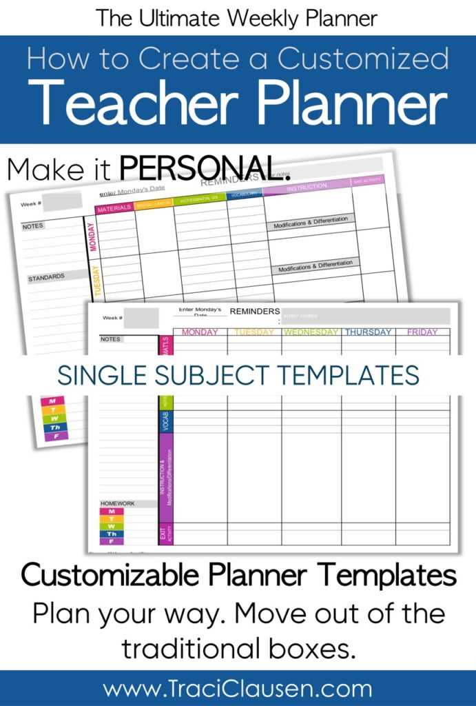 teacher planning calendar template