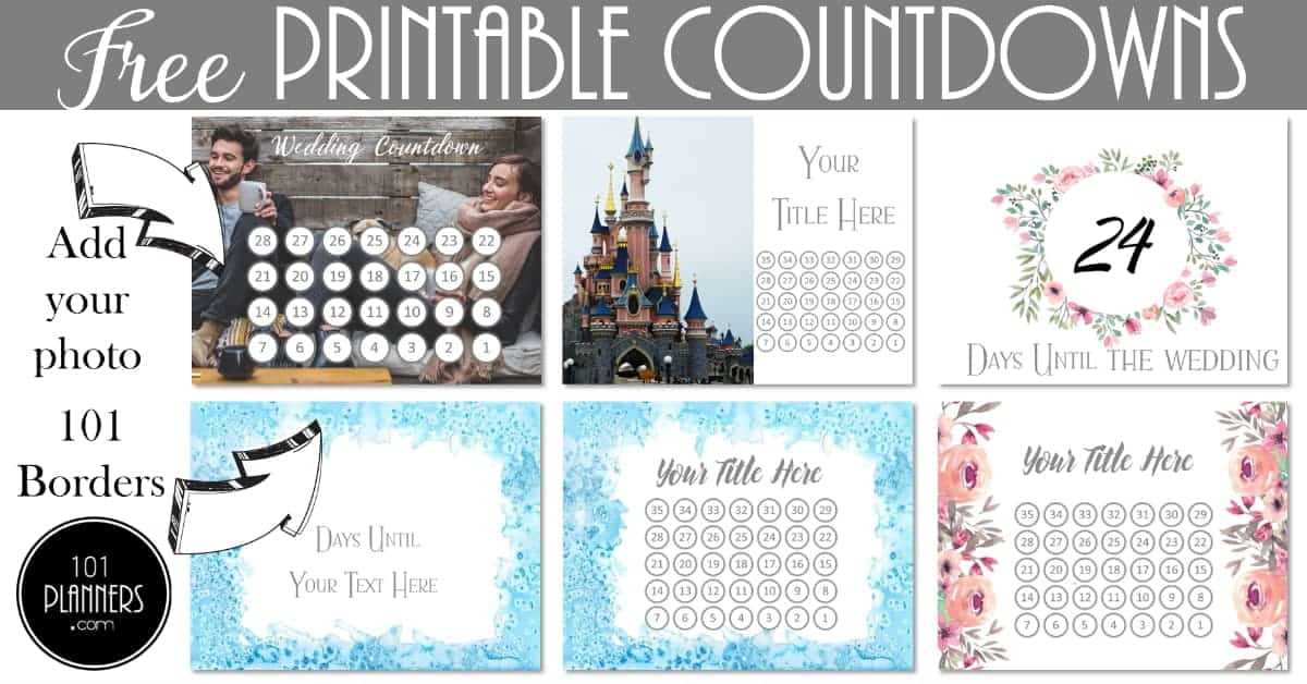 countdown calendar template printable