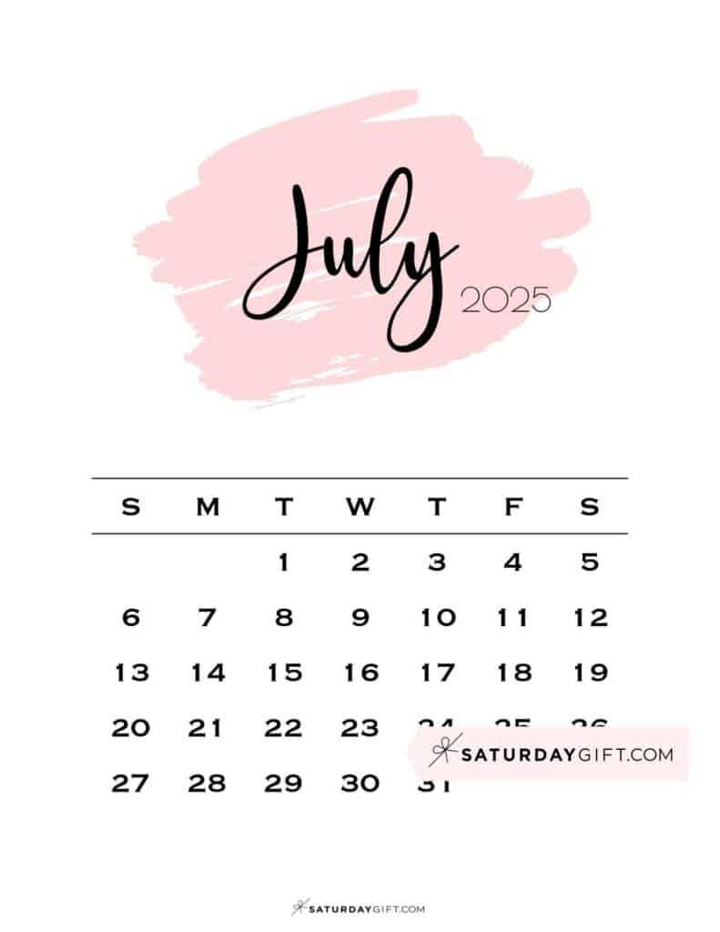 monthly calendar template july 2025 calendar