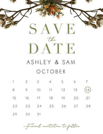 printable save the date calendar template