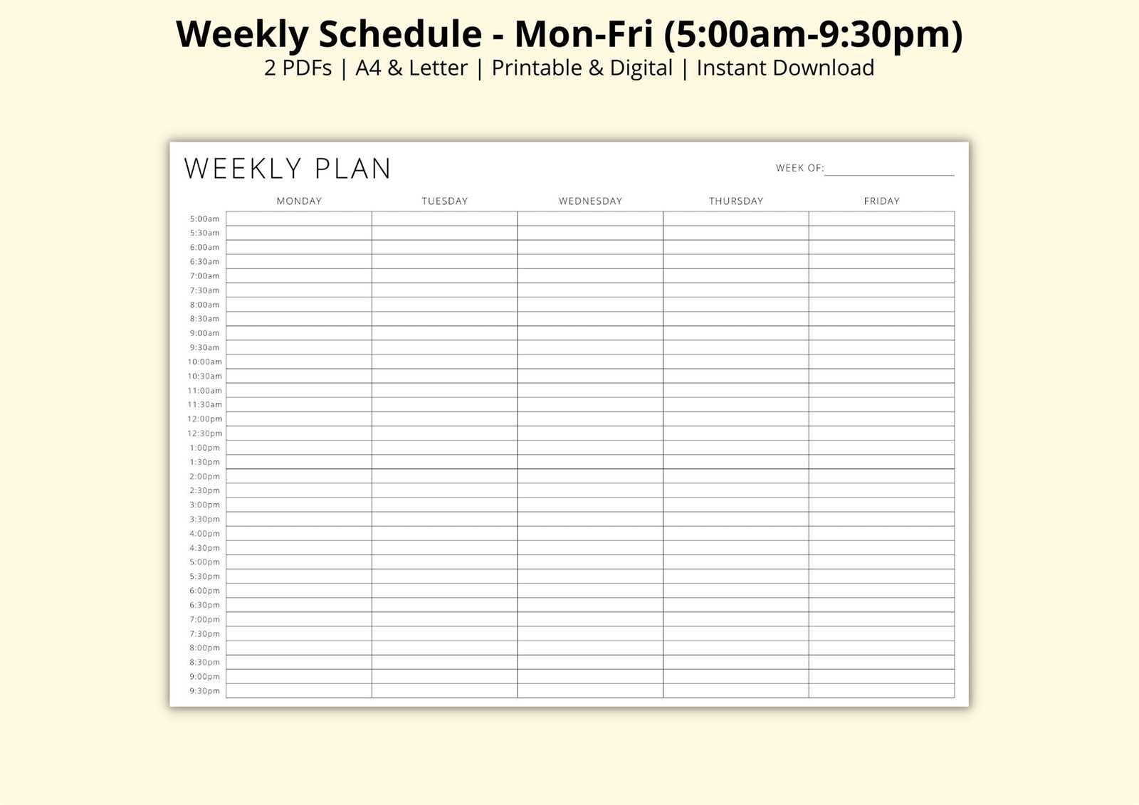 calendar template with time slots