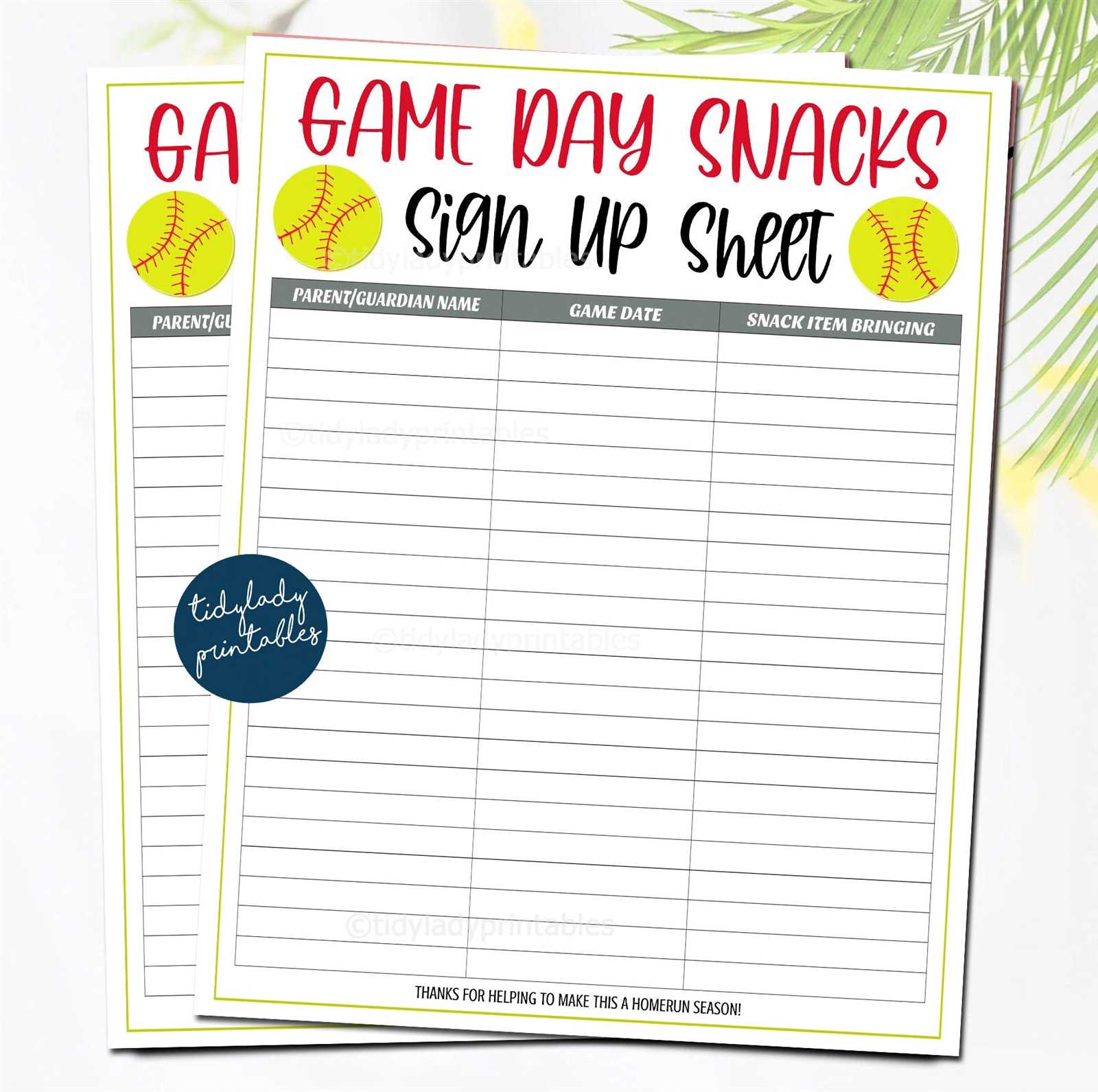 snack calendar template preschool