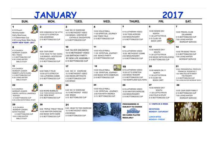 free activity calendar template for seniors