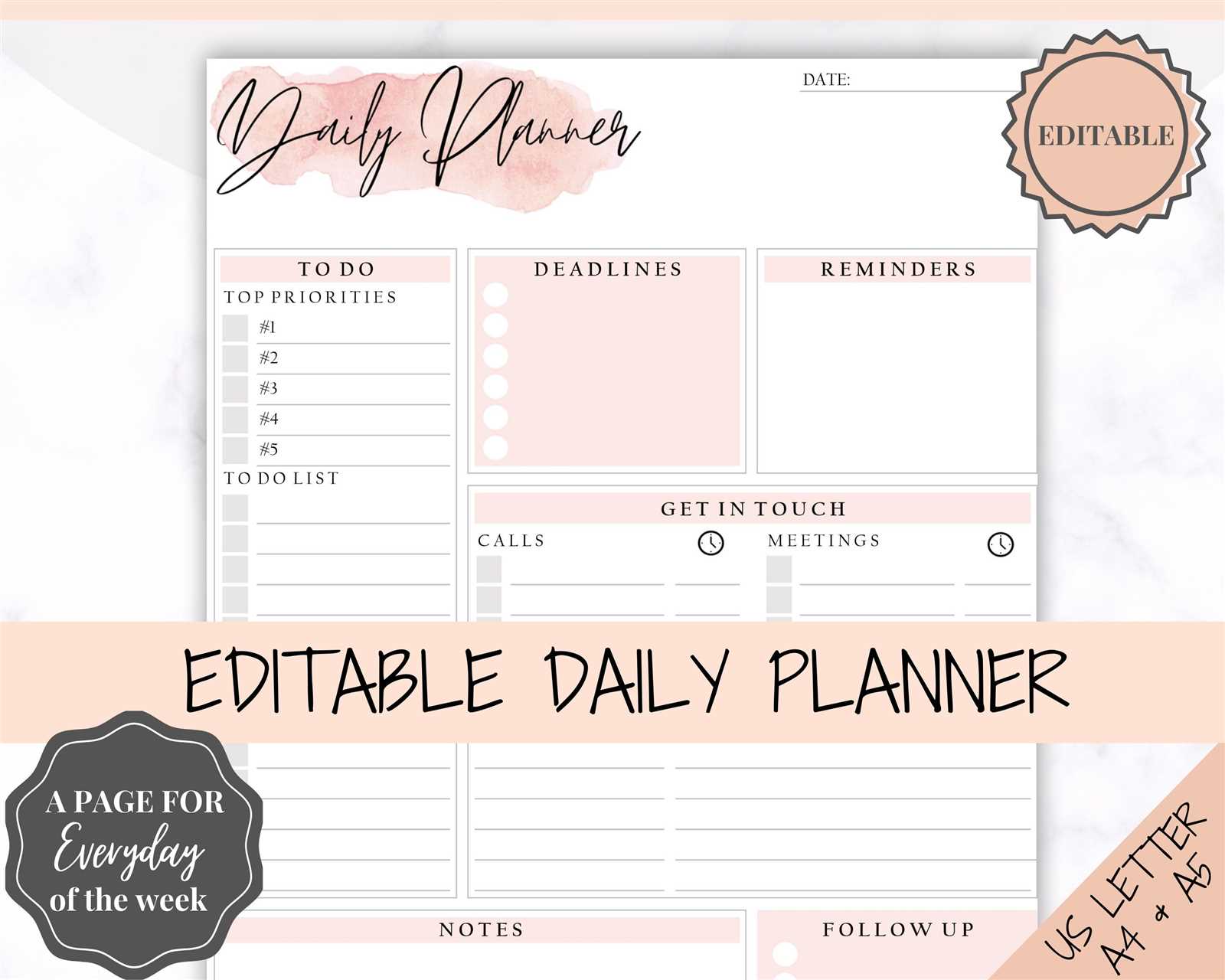 daily calendar to do list template