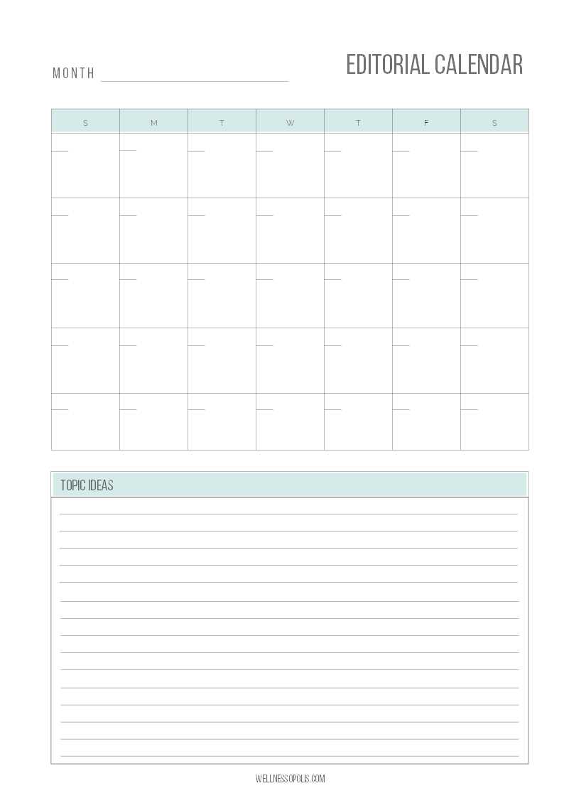 blog editorial calendar template