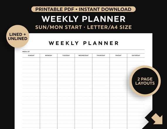 weekly calendar template download