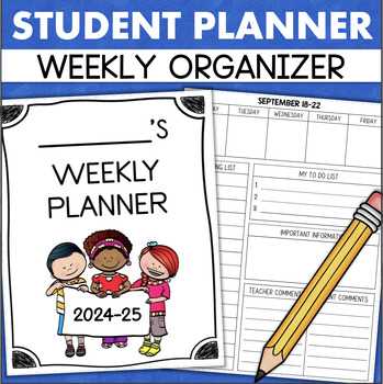 student weekly calendar template